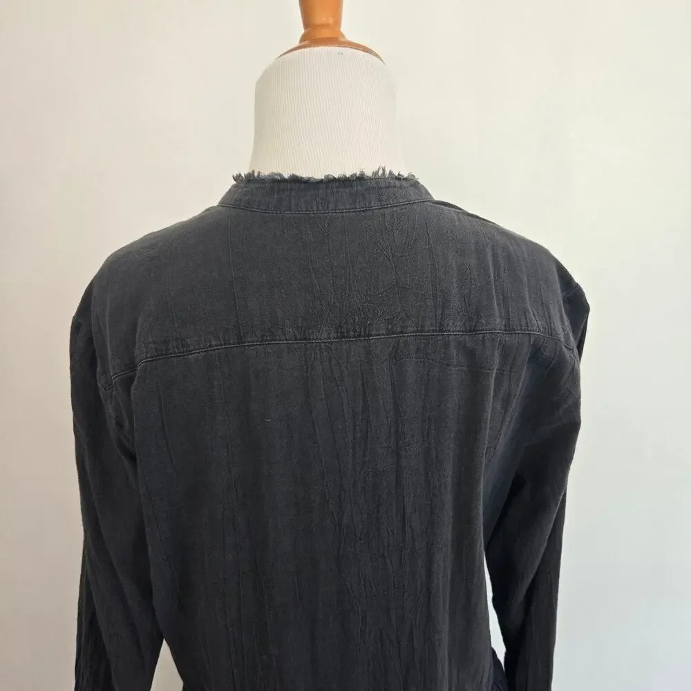 Standard James Perse Shirt Dress Gray Long Sleeve Cotton Casual Women Large - Picture 7 of 14